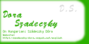 dora szadeczky business card